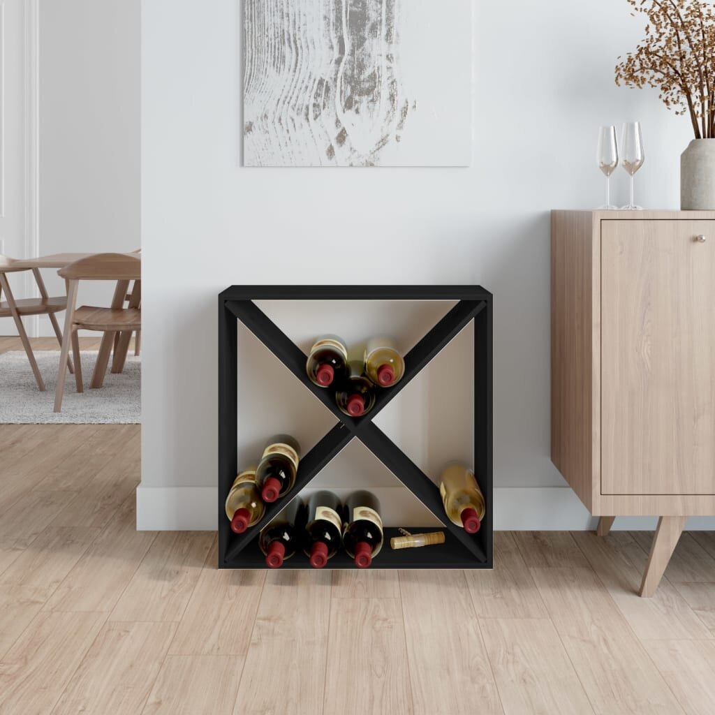 vidaXL veinikapp, must, 62 x 25 x 62 cm, männipuit цена и информация | Köögikapid | kaup24.ee