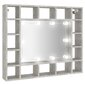 vidaXL peegelkapp LEDiga, betoonhall, 91 x 15 x 76,5 cm цена и информация | Vannitoakapid | kaup24.ee