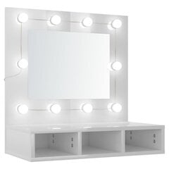vidaXL peegelkapp kõrgläikega valge LEDiga 60x31,5x62 cm hind ja info | Vannitoakapid | kaup24.ee