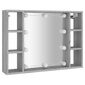 vidaXL peegelkapp LEDiga, hall Sonoma tamm, 76 x 15 x 55 cm цена и информация | Vannitoakapid | kaup24.ee