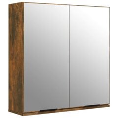 vidaXL vannitoa peegelkapp, suitsutatud tamm, 64 x 20 x 67 cm hind ja info | Vannitoakapid | kaup24.ee