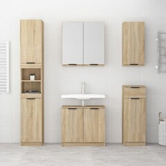 vidaXL vannitoakapp, Sonoma tamm, 64,5 x 33,5 x 59 cm, tehispuit цена и информация | Шкафчики для ванной | kaup24.ee