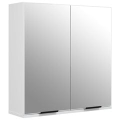 vidaXL vannitoa peegelkapp, kõrgläikega valge, 64 x 20 x 67 cm hind ja info | Vannitoakapid | kaup24.ee