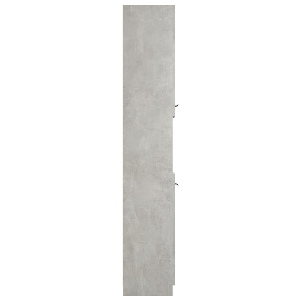 vidaXL vannitoakapp, betoonhall, 32 x 34 x 188,5 cm, tehispuit hind ja info | Vannitoakapid | kaup24.ee