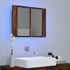 vidaXL LED-peegelkapp, suitsutatud tamm, 60 x 12 x 45 cm, tehispuit цена и информация | Шкафчики для ванной | kaup24.ee