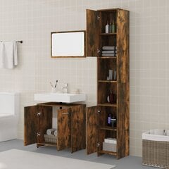 vidaXL 3-osaline vannitoa mööblikomplekt, suitsutatud tamm, tehispuit hind ja info | Vannitoa komplektid | kaup24.ee