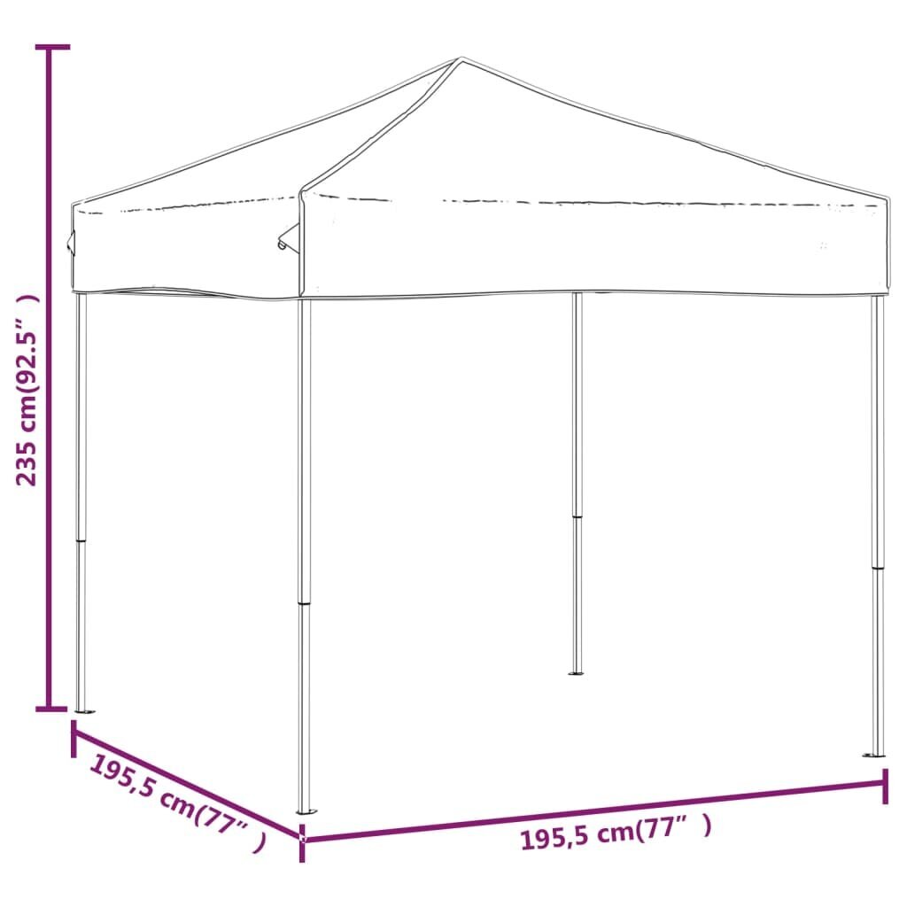 vidaXL kokkupandav peotelk, must, 2x2 m hind ja info | Varikatused ja aiapaviljonid | kaup24.ee