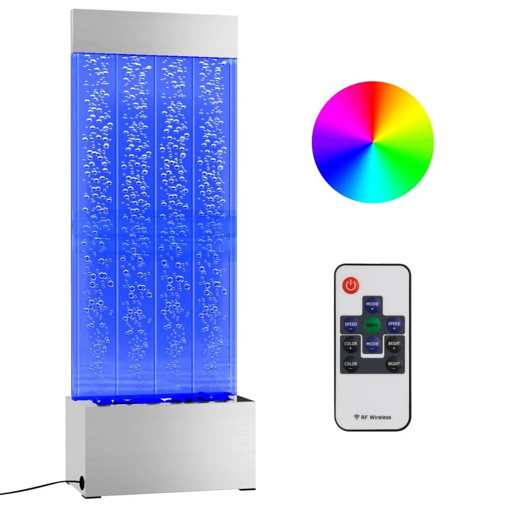 vidaXL mullisammas RGB LED-tuledega, roostevaba teras ja akrüül 110 cm hind ja info | Laualambid | kaup24.ee