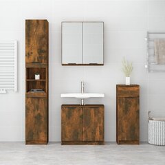 vidaXL 4-osaline vannitoakappide komplekt, suitsutatud tamm, tehispuit hind ja info | Vannitoa komplektid | kaup24.ee