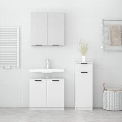 vidaXL 3-osaline vannitoakappide komplekt, valge, tehispuit hind ja info | Vannitoa komplektid | kaup24.ee