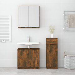 vidaXL 3-osaline vannitoakappide komplekt, suitsutatud tamm, tehispuit hind ja info | Vannitoa komplektid | kaup24.ee