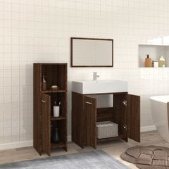 vidaXL 3-osaline vannitoa mööblikomplekt, pruun tamm, tehispuit hind ja info | Vannitoa komplektid | kaup24.ee