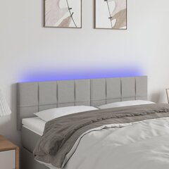 vidaXL LED-voodipeats, helehall, 144x5x78/88 cm, kangas цена и информация | Кровати | kaup24.ee