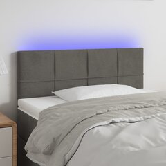 vidaXL LED-voodipeats, tumehall, 80x5x78/88 cm, samet цена и информация | Кровати | kaup24.ee