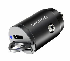 Swissten Nano Металлический адаптер для автомобильного зарядного устройства 2xUSB-C с 30W PD / SCP цена и информация | Зарядные устройства для телефонов | kaup24.ee