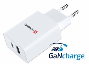 Swissten GaN Charger зарядное устройство PD 30W USB-C / USB цена и информация | Зарядные устройства для телефонов | kaup24.ee