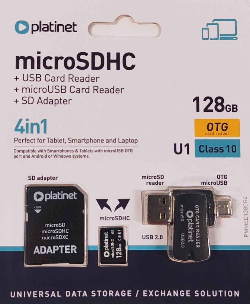 Platinet, MicroSDHC, 128 GB hind ja info | Fotoaparaatide mälukaardid | kaup24.ee