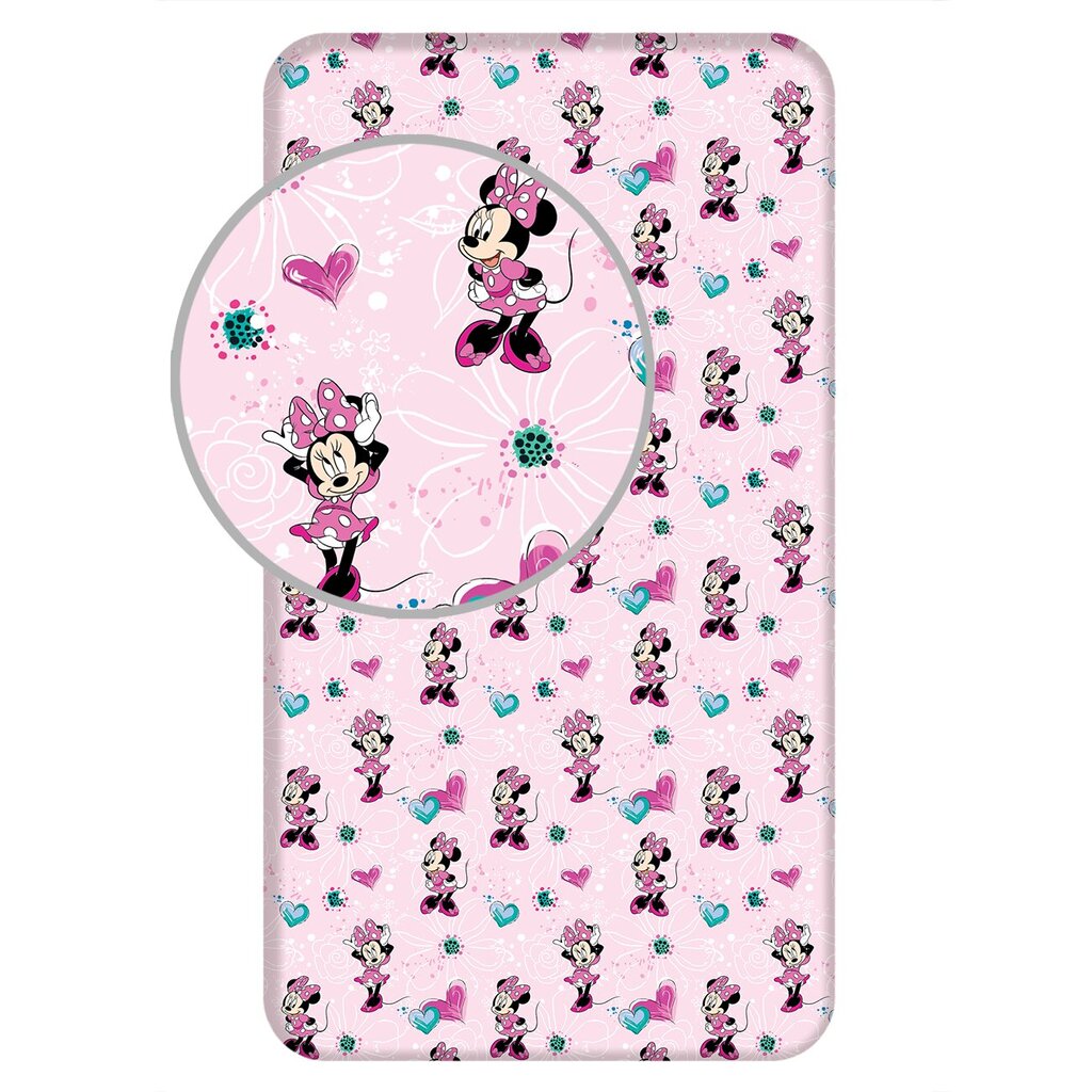 Kummiga voodilina Minnie Mouse 90x200cm hind ja info | Voodilinad | kaup24.ee