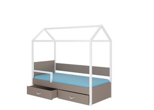 Кровать ADRK Furniture Otello 80x180 см с боковой защитой, белая/коричневая цена и информация | Детские кровати | kaup24.ee