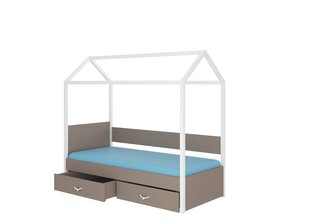 Кровать ADRK Furniture Otello 90x200 см, белая/коричневая цена и информация | Детские кровати | kaup24.ee