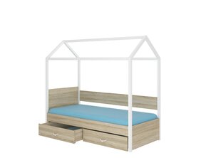 Кровать ADRK Furniture Otello 90x200 см, белая/светло-коричневая цена и информация | Детские кровати | kaup24.ee