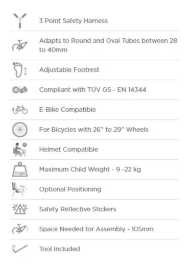 Laste jalgrattatool 9-22 kg, 28-40 mm, Polisport Joy FF (4837) 5437 цена и информация | Laste jalgrattatoolid | kaup24.ee
