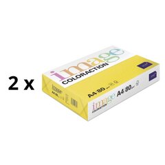 Värviline paber Image Coloraction, A4, 80 gsm, 500 lehte, SEVILLA / DARK YELLOW pakend 2 tk. hind ja info | Vihikud, märkmikud ja paberikaubad | kaup24.ee