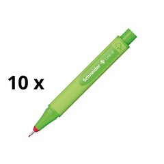 Pliiats Schneider Link-It 0,4 mm, lühike roheline korpus, punane tint, pakis 10 tk. hind ja info | Kirjutusvahendid | kaup24.ee