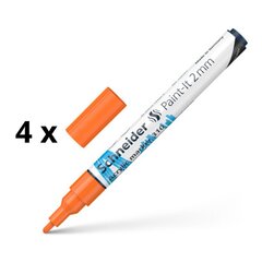 Akrüülmarker Schneider Paint-it 310, 2 mm, oranž sp. pakis 4 tk. hind ja info | Kirjutusvahendid | kaup24.ee