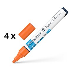 Akrüülmarker Schneider Paint-it 320, 4 mm, oranž sp. pakis 4 tk. hind ja info | Kirjutusvahendid | kaup24.ee