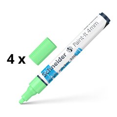 Akrüülmarker Schneider Paint-it 320, 4 mm, pastellroheline sp. pakis 4 tk. hind ja info | Kirjutusvahendid | kaup24.ee