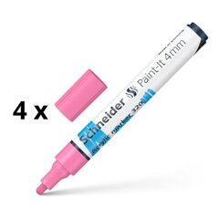 Akrüülmarker Schneider Paint-it 320, 4 mm, pastelne roosa sp. pakis 4 tk. hind ja info | Kirjutusvahendid | kaup24.ee