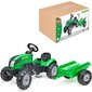 Roheline pedaalidega traktor ja haagis, Falk цена и информация | Poiste mänguasjad | kaup24.ee