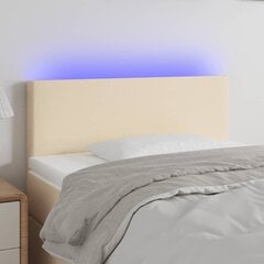 LED-voodipeats, kreemjas, 100x5x78/88 cm, kangas цена и информация | Кровати | kaup24.ee
