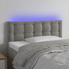 LED-voodipeats, helehall, 80x5x78/88 cm, samet hind ja info | Voodid | kaup24.ee