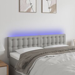 LED-voodipeats, helehall, 144x5x78/88 cm, kangas цена и информация | Кровати | kaup24.ee