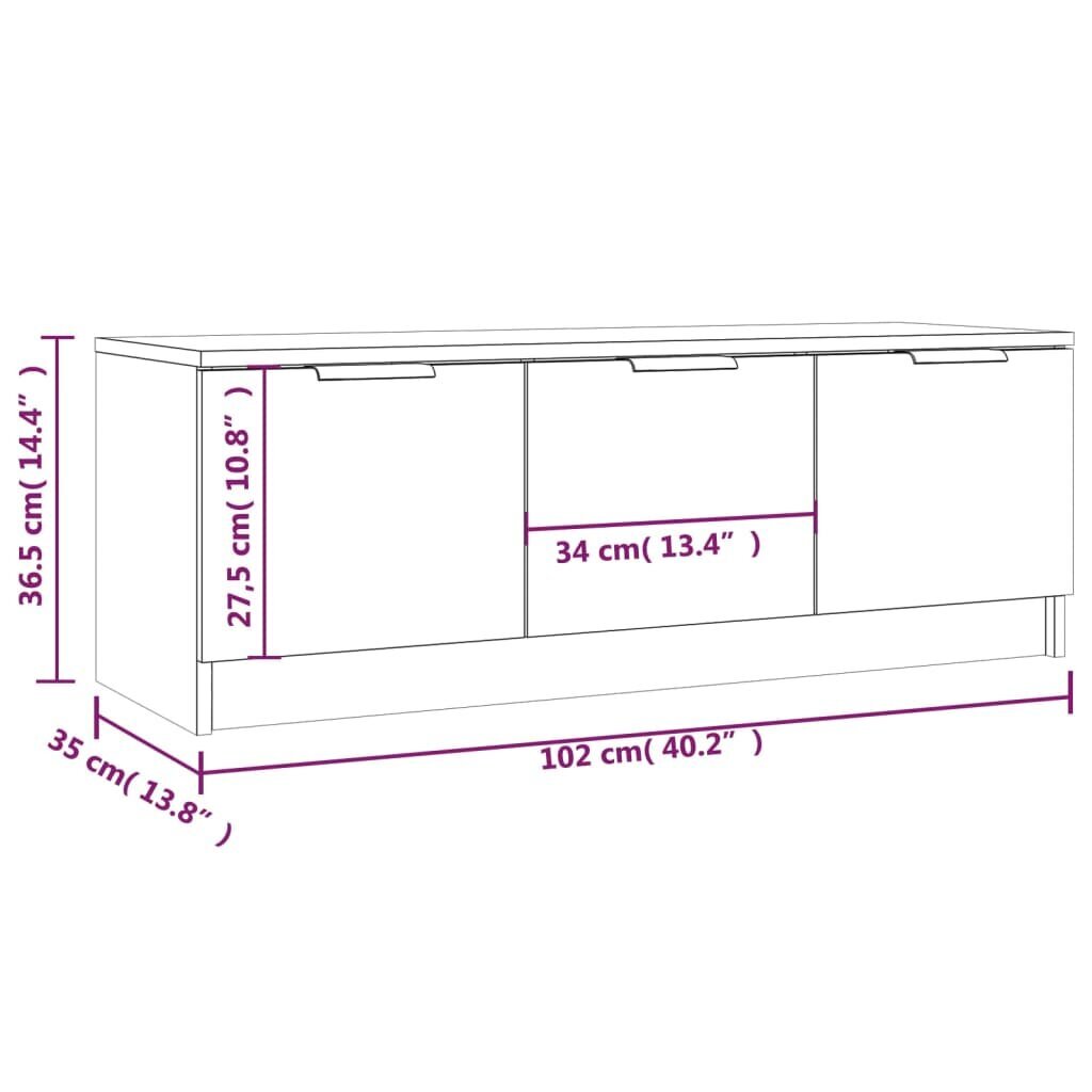 vidaXL telerikapp, Sonoma tamm, 102x35x36,5 cm, tehispuit hind ja info | TV alused | kaup24.ee