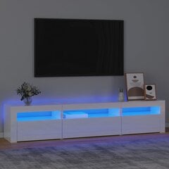 vidaXL telerialus LED-tuledega, kõrgläikega valge, 195x35x40 cm hind ja info | TV alused | kaup24.ee