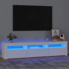 vidaXL telerialus LED-tuledega, valge, 180 x 35 x 40 cm цена и информация | Тумбы под телевизор | kaup24.ee