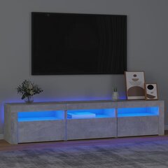 vidaXL telerialus LED-tuledega, betoonhall, 180x35x40 cm цена и информация | Тумбы под телевизор | kaup24.ee