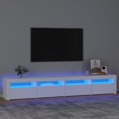 vidaXL telerialus LED-tuledega, valge, 240 x 35 x 40 cm hind ja info | TV alused | kaup24.ee