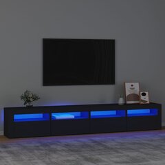 vidaXL telerialus LED-tuledega, must, 240x35x40 cm hind ja info | TV alused | kaup24.ee