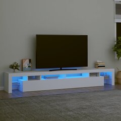 vidaXL telerialus LED-tuledega, valge, 260x36,5x40 cm цена и информация | Тумбы под телевизор | kaup24.ee