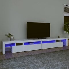 vidaXL telerialus LED-tuledega, valge, 290x36,5x40 cm цена и информация | Тумбы под телевизор | kaup24.ee