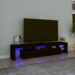 vidaXL telerialus LED-tuledega, must, 200x36,5x40 cm цена и информация | Тумбы под телевизор | kaup24.ee