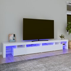 vidaXL telerialus LED-tuledega, valge, 280x36,5x40 cm цена и информация | Тумбы под телевизор | kaup24.ee