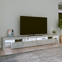 vidaXL telerialus LED-tuledega, betoonhall, 280x36,5x40 cm hind ja info | TV alused | kaup24.ee