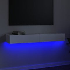 vidaXL telerialus LED-tuledega, valge, 120 x 35 x 15,5 cm цена и информация | Тумбы под телевизор | kaup24.ee