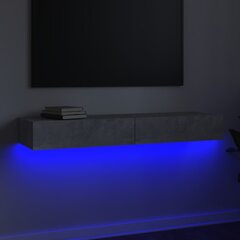 vidaXL telerialus LED-tuledega, betoonhall, 120x35x15,5 cm hind ja info | TV alused | kaup24.ee