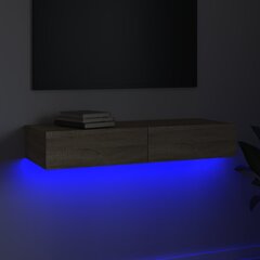 vidaXL telerialus LED-tuledega, Sonoma tamm, 90x35x15,5 cm hind ja info | TV alused | kaup24.ee